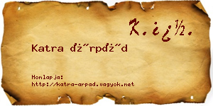 Katra Árpád névjegykártya